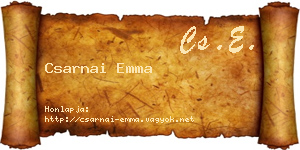 Csarnai Emma névjegykártya