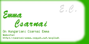 emma csarnai business card
